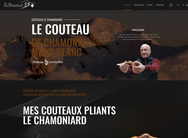 Créateur de site web créé avec WordPress pour la fabrication des couteaux de Chamonix