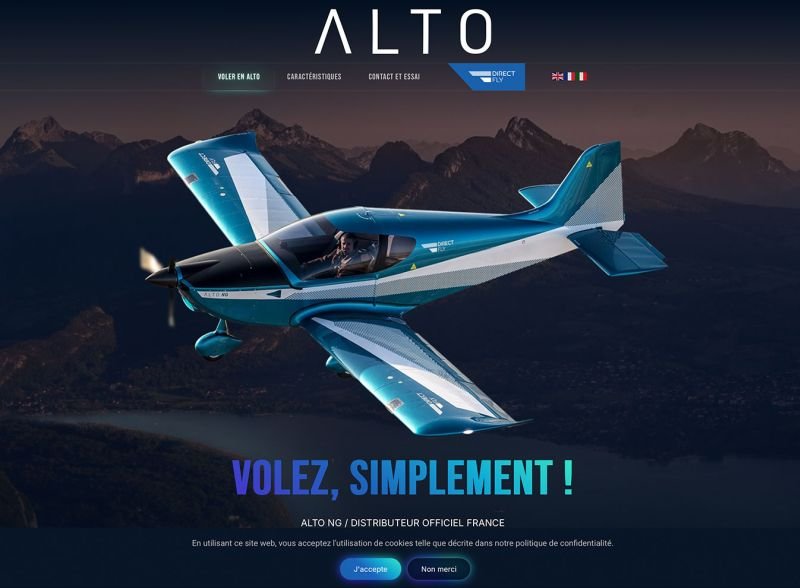 Exemple de site web créé pour l'ULM et l'aéronautique en France