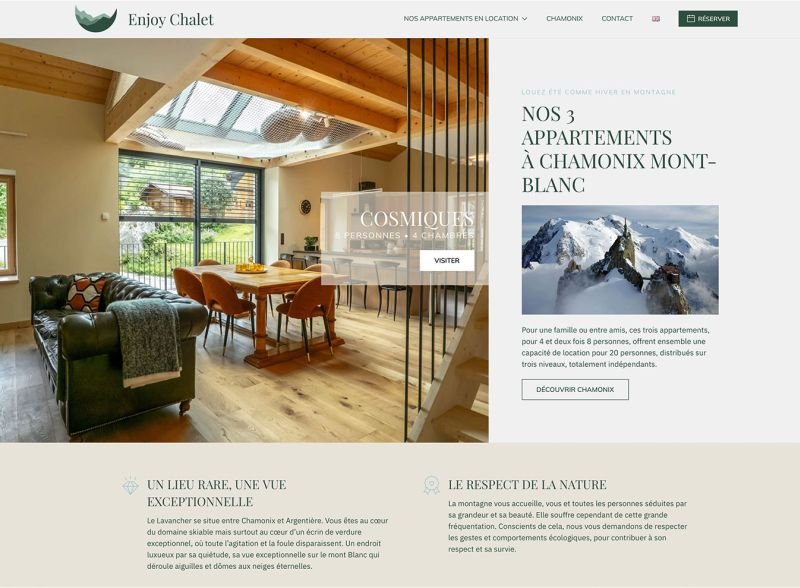 Exemple de site web créé avec WordPress pour la location et la vente d'immobilier