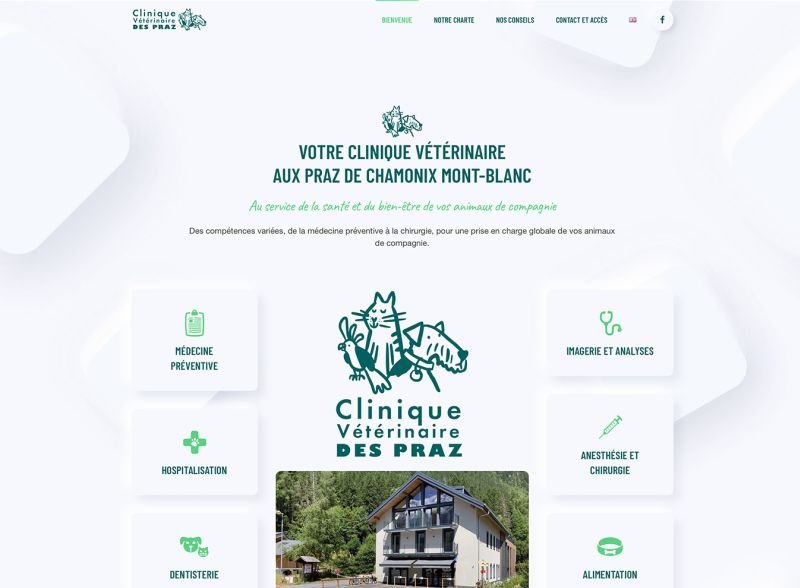 Exemple de site web créé avec WordPress pour les vétérinaires